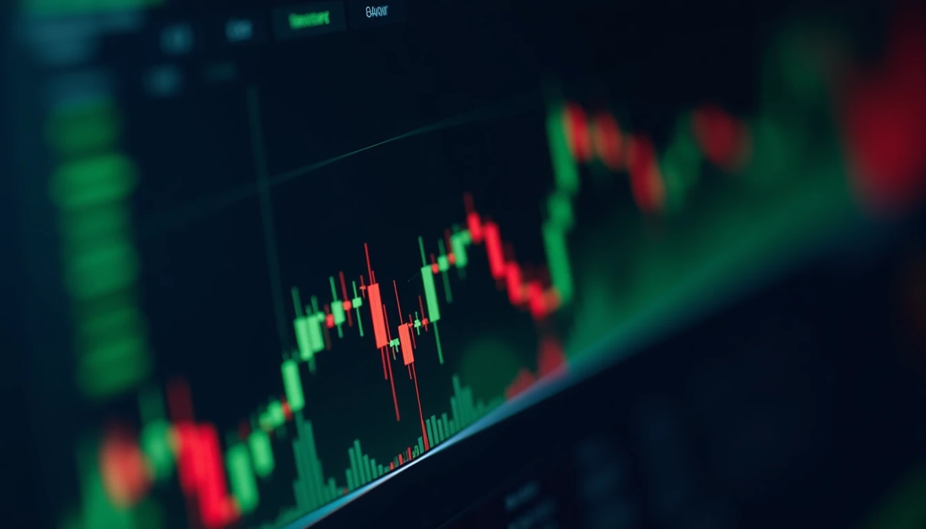 Trading-Signal-Panel mit deutlichen Kauf- und Verkaufs-Indikatoren in Grün und Rot, algorithmische Mustererkennung visualisiert durch Überlagerungen auf Kursdiagrammen, professionelles Trader-Interface-Design mit mehreren Informationsebenen