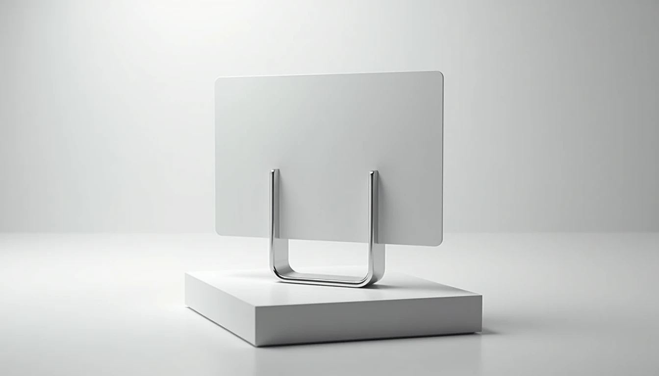 Abstraktes minimalistisches Firmenlogo-Platzhalter im monochromen Stil, geometrische Form auf transparentem Hintergrund