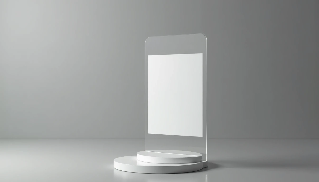 Abstraktes minimalistisches Firmenlogo-Platzhalter im monochromen Stil, geometrische Form auf transparentem Hintergrund